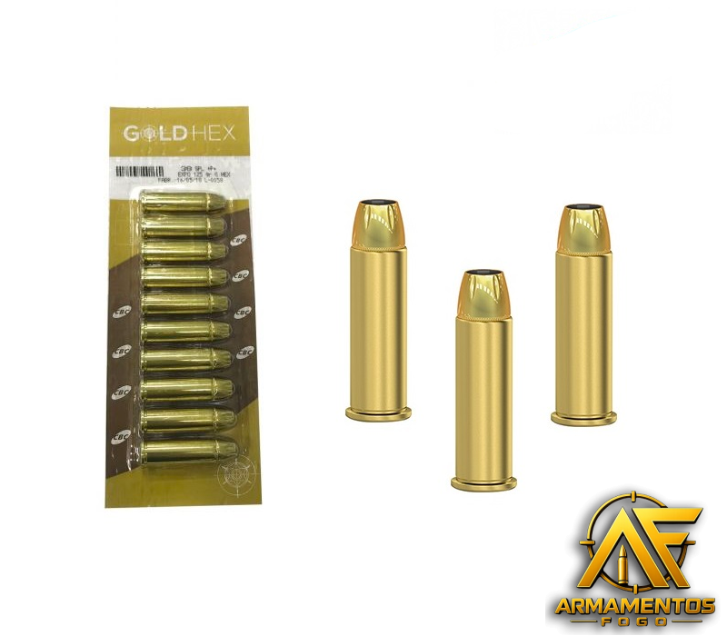 8892785160_1735 Municão CBC .38SPL EXPO +P+ Gold Hex 125gr Blister - Imagem 1