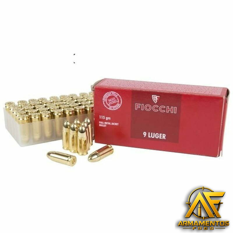 Munição Fiocchi 9MM LUGER 115gr FMJ – Cx 50 Munição Fiocchi 9MM LUGER 115gr FMJ – Cx 50 - Imagem 1